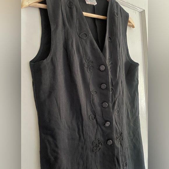 Vintage 90s Evidence button up best with florals and vine details Size S/M - Picture 3 of 10